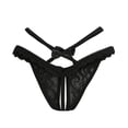 thumbnail image 2 of Sakmal Women's Panties Full Coverage Thong Cheeky Lace Panties Comfort Black Ladies Underwear Free Size, 2 of 5