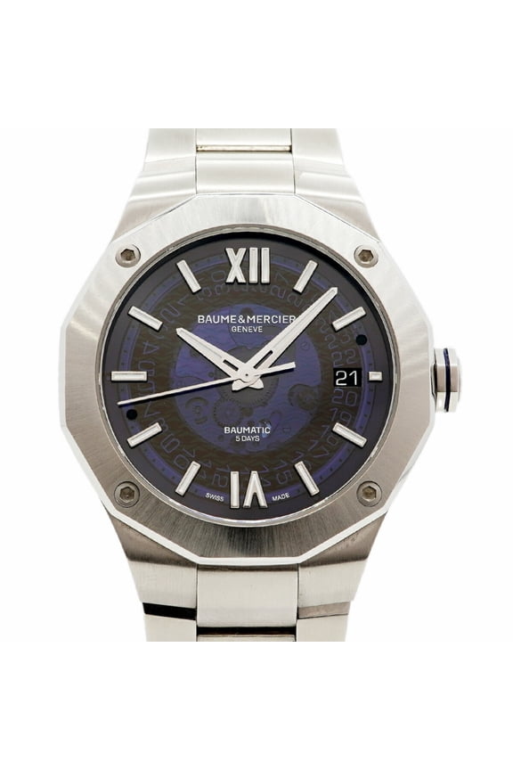 Pre-Owned Baume & Mercier Riviera Baumatic M0A10616 Navy Dial Men's Watch
