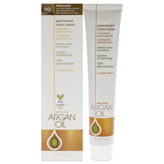 Color de pelo One n Only Coloración Permanente en Crema con Aceite de Argán 9G Rubio Muy Claro Dorado 3 oz