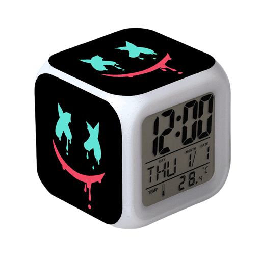 TIMPCV Wekity alarm clock 7color LED square clock digital alarm clock