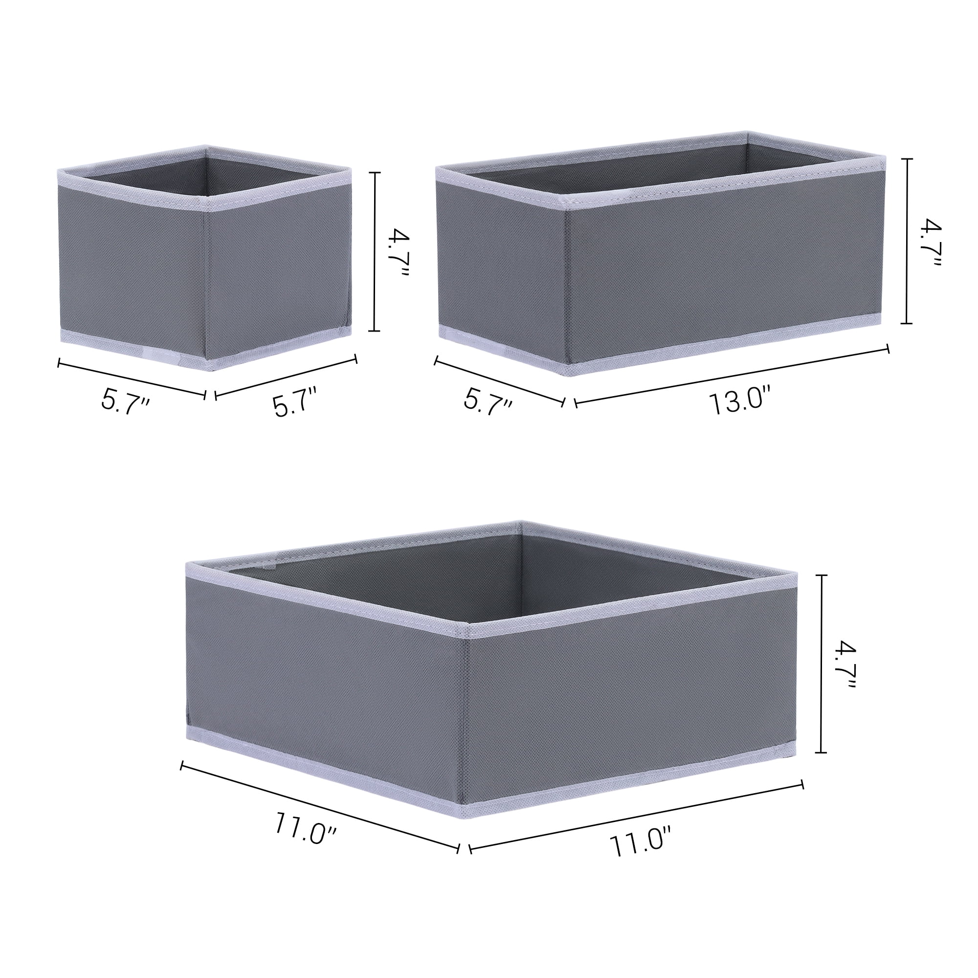 Unique Bargains Fabric Storage Cube Storage Bin Storage Basket Grey