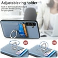 thumbnail image 6 of Allytech Galaxy A22 5G Wallet Case with Ring Holder Stand, Slim Fit Fashion Back Case with Cards Holder Lightweight Bumper Anti-Scratch Phone Case for Samsung Galaxy A22 5G - Blue, 6 of 13