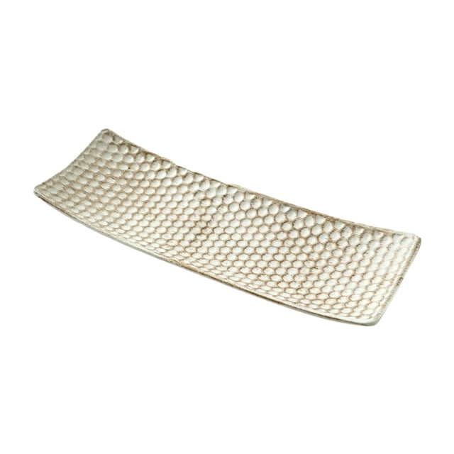 Leodye 1pcs Wooden Snack Tray - White/Silver/Gold, Living Room Dining Decor