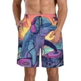 thumbnail image 1 of Fotbe Hip-Hop DJ Dolphin Trajes de Baño Estampados para Hombre, Shorts de Verano de Secado Rápido, Ropa de Playa, Bañadores-3X-Large, 1 of 6