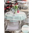 thumbnail image 5 of Outdoor Tablecloth with Umbrella Hole for Patio/Picnic/Party/Camping, Teal Grey Waterproof Table Cloth Round Cover Washable, Farmhouse Gray Barn Wooden Vintage Striped (Dia 54"), 5 of 9