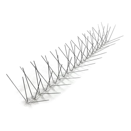 Stainless Steel Bird Spikes, Extra Wide, 50 Feet, Permanent Bird Repellent