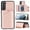 Rosegold, variant on for Samsung Galaxy S21 FE Case with Card Holder,Wallet Case for Women Men with RFID Blocking, Durable Kickstand Shockproof Leather Magnetic Closure Phone Case for Samsung Galaxy S21 FE,Rosegold