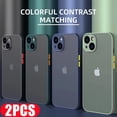 thumbnail image 2 of Funda de silicona mate para IPhone, carcasa a prueba de golpes, para modelos 14, 11, 13, 12 Pro Max, XS, Max, X, XR, 6, 7, 8 Plus, SE, 2 unidadesFor iPhone 11Pro MAX Gao Jinjia LED, 2 of 2