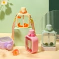 thumbnail image 2 of 1 Set 700ml Square Kettle Bouncing Lid Drink Water Juice Beverage Straw Bottle for Student, 2 of 8