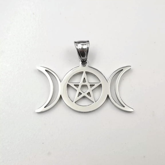 HOOUN 5pcs Charm Gift For Women Mens Pendant Witchcraft Pentagram Moon Stainless Steel