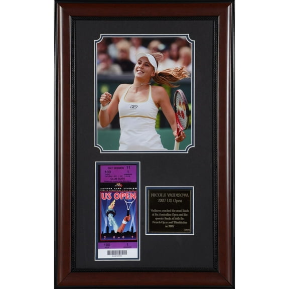 Nicole Vaidisova Framed 8" x 10" Photograph with 2007 US Open Ticket