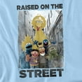 thumbnail image 2 of Sesame Street Distressed Raised On The Street Unisex Adult T Shirt (Large) Light Blue, 2 of 7
