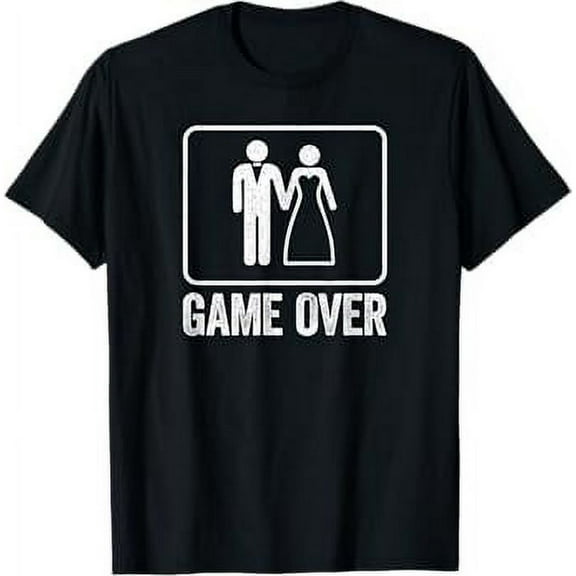 Game Over Funny Wedding Shirt Men Bachelor Party Tshirt T-Shirt