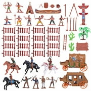 Figures Cowboy Indian Modelamerican Native Toys Playset Western Adornment Action Miniature Playsetscharacter Carriage