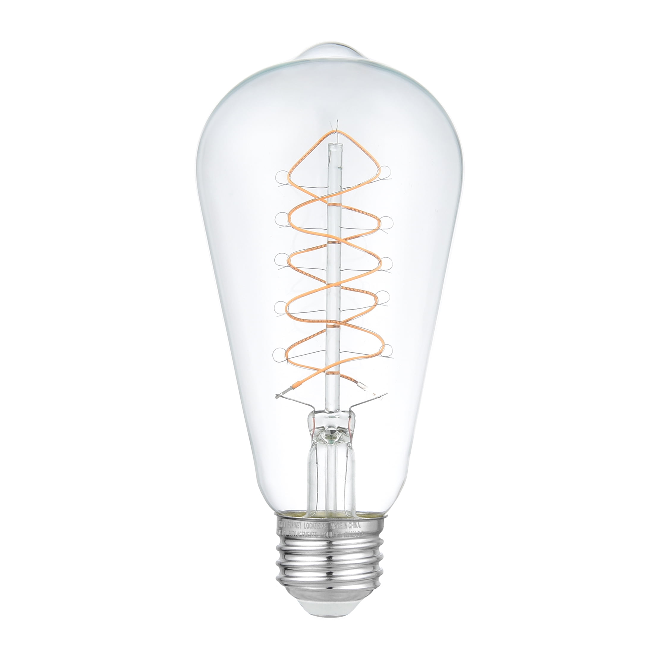 Better Homes & Gardens 4W(40W Equivalent) Soft White Dimmable ST19 Thin Filament Light Bulb E26 Base 2 Pack