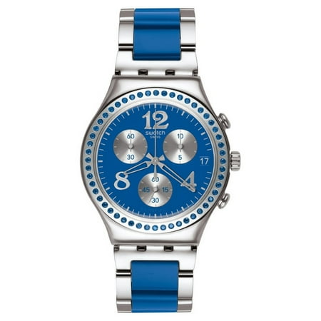 Swatch YCS553G Secret Women's Two Tone Steel Bracelet With Blue Analog Dial