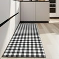 thumbnail image 4 of Black White Gingham Checkered Pattern Kitchen Rug Mat,Kitchen Runner Rugs Non Skid Washable,Decorative Kitchen Floor Mats for Kitchen,Sink,Laundry,17"X47", 4 of 5