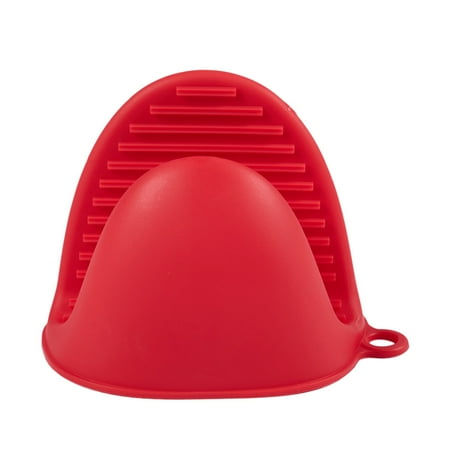 

Silicone Gloves Heat Insulated Finger Gloves Cooking Non-slip Gripper Pot Holder（Red）