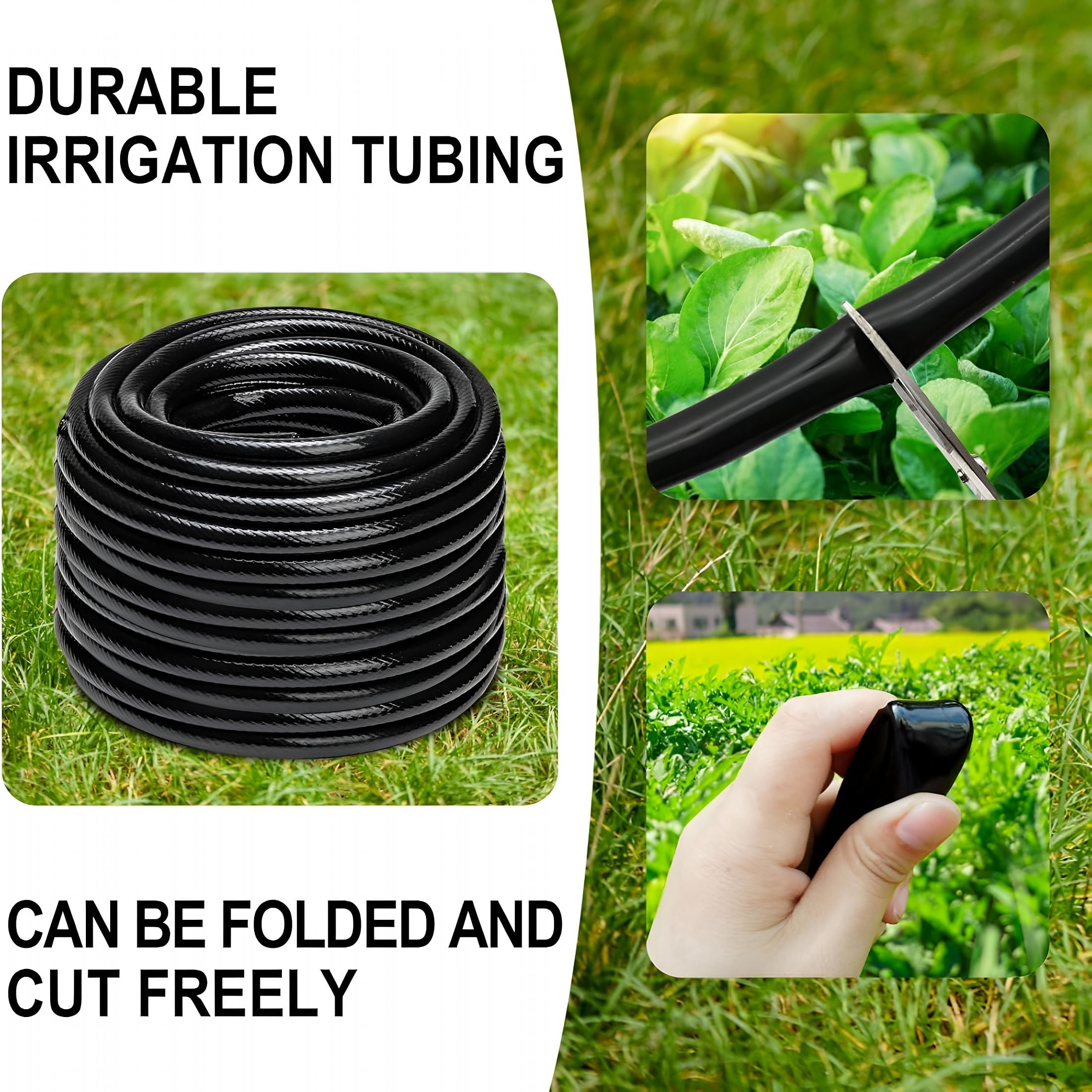 ICERUN 1/2 Inch Drip Irrigation Tubing-98.4Ft/30M Main Tubing Hose for Garden Irrigation System Kit,Plant Watering Irrigation Line Tubing
