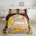 thumbnail image 3 of Feelyou Magic Girl Princess Bedding Comforter Set, Dreamy Fairy Tale Twin Comforter Sets, Orange Rose Flower Reversible Bedding Set, Super Cozy Room Decor, 2-Piece, 3 of 9