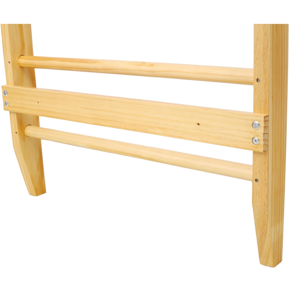 Wooden Gymnastics Stall Bar (Swedish Ladder) - Wall Mounted Pull Up Bar, for Physical Therapy/Stretching/Yoga, Indoor Home Gym Workout