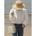 thumbnail image 4 of CoCopeaunt Straw Bags for Women, Pearl Crossbody Purses Shoulder Straw Handbag Vintage Handwoven Bag Summer Beach Bag, 4 of 6