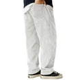 thumbnail image 4 of WTOBBY Men's Solid Color Corduroy Trousers, Casual Fashion Pants for Vintage Style and Everyday Comfort, Soft Ribbed Fabric and Relaxed Fit,White L, 4 of 4