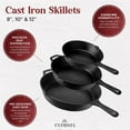 thumbnail image 4 of Cuisinel Cast Iron Skillet Set of 3 Kitchen Cookware Pre-Seasoned 8” 10” 12", 4 of 6