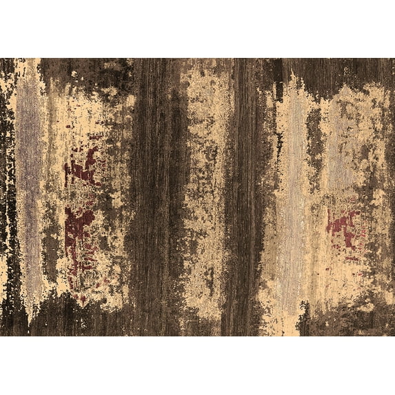 Ahgly Company Indoor Rectangle Oriental Brown Industrial Area Rugs, 8' x 10'