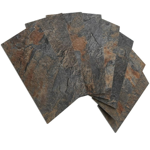 Azulejos de pared para quitar y pegar contra salpicaduras AULIGET, pizarra oxidada, 100 unidades