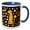 Blue/White, variant on 3drose, Funny Cute Yellow Lab Dog and Circle Pattern Abstract Art, 11oz Magic Transforming Mug