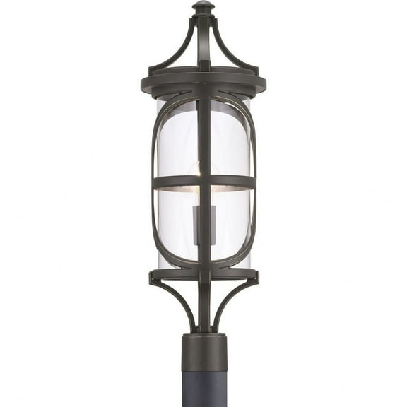 Progress Lighting, Morrison Collection, 1-Light Post Lantern, Antique Bronze, Clear Glass Shade