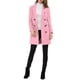 thumbnail image 2 of Abrigo de invierno para mujer INSPIRE CHIC con solapa muesca, abrigo trench de doble botonadura, XS, rosa polvo, 2 of 7