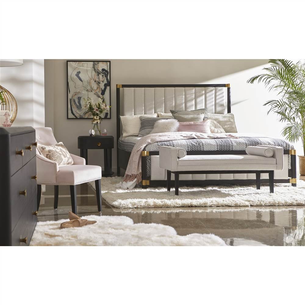 Modern Minimalist 1 Drawer Nightstand in Tuxedo Black