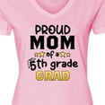 thumbnail image 4 of Inktastic Proud Mom of a Fifth Grade Grad Women's V-Neck T-Shirt, 4 of 5