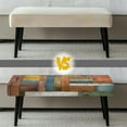thumbnail image 6 of POLERO Color Wooden Patchwork Bench Seat Cover Christmas Decoration Washable Bench Cushion Cover with Elastic Band Rectangle Seat Protector for Bedroom, Living Room, Patio, 6 of 7