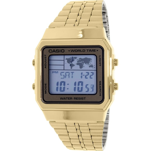 Casio Montre Habillée à Quartz Japonais pour Homme Vintage A500WGA-9 Plaquée Or en Acier Inoxydable