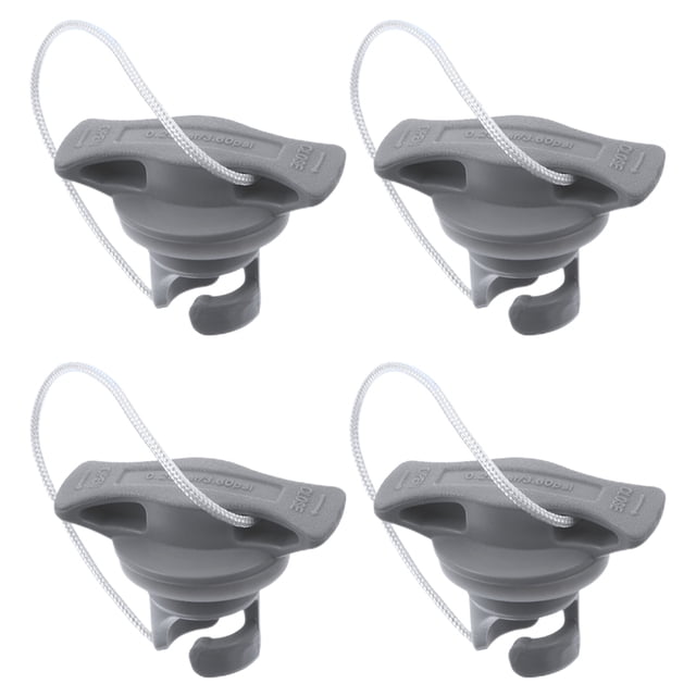 SHISUYAN Bouchons de Valves de Kayak Professionnels avec Housses Résistantes à l'Usure pour Bateau Gonflable Gris PVC 4 Pcs