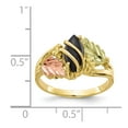thumbnail image 4 of 10K Yellow Gold Ring Band with Stones Onyx Black Tri-color Hills, Size 8, 4 of 5