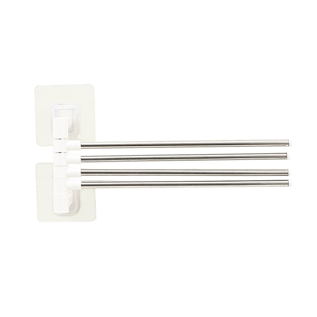 Toallero giratorio de acero inoxidable para pared, sin agujeros, para baño y cocina.