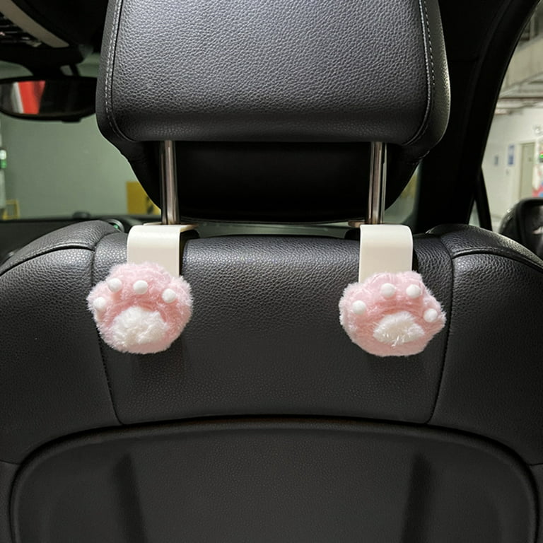 Kripyery Seat Back Hook Multifunction Punch-free Plush Cat Paw Headrest  Mount Hook Car Interior Accessories 