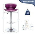 thumbnail image 5 of Modern PU Leather Bar Stools Set of 2, Adjustable Swivel Counter Stools, Counter Height Bar Stools with Back & Footrest For Kitchen Island Pub Dining Room (Purple), 5 of 8