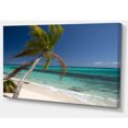 thumbnail image 2 of Palm Bent to Picturesque Seashore - Modern Seascape Canvas Artwork, 2 of 3