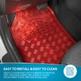 thumbnail image 2 of BDK 4-Piece All-Weather Universal Fit Front & Rear Floor Mats for Cars Trucks SUVs Vans, All-Weather Easy-to-Clean Diamond Metal Pattern Durable Heavy Duty Non-Slip Protection - Metallic Red, 2 of 8