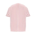 thumbnail image 7 of LEKWK Linen Button Down Shirt Women Vertical Striped V Neck Work Tops Short Sleeve Tops Chest Pocket Button up Business Casual Wear, 7 of 7