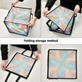 thumbnail image 4 of Home Organizer Foldable Fabric Storage Bin With Handle Holographic Rainbow, 4 of 7