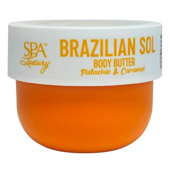 Brazilian Sol Pistachio & Caramel Body Butter – Rich Hydration Cream with Shea Butter, Collagen & Vitamin E, 6 oz