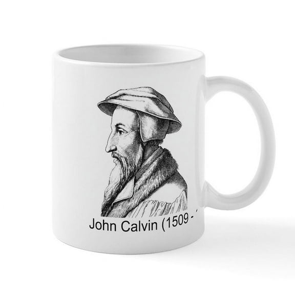 CafePress - John Calvin Mug - 11 oz Ceramic Mug - Novelty Coffee Tea Cup