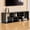 Black, variant on Modern Black Wood Grain MDF TV Stand, Expandable Modular Media Console, Customizable Entertainment Center with Open Storage Shelves, Free-Combination TV Stand for Living Room, Bedroom, Office, Wood