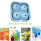thumbnail image 4 of Molde para bandeja de hielo, 2 uds., molde para caja de hielo, 4 agujeros, bola de hielo azul Moro + 6 rejillas azul Moro Adepaton CPB-US-CJZ97-2, 4 of 5